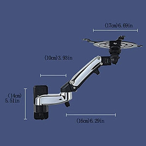 CHICKEN Wall-Mounted Projector Stand with Tray - Retractable 180° Adjustment - 17.63LB Load-Bearing