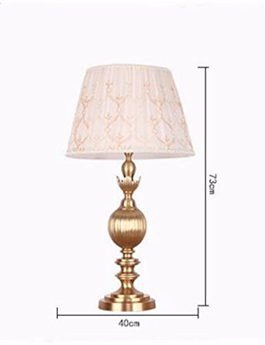CJSHVR-Luxury European modern bedroom bedside lamp, copper lamp, copper lamp style, the living room became retro copper lamp