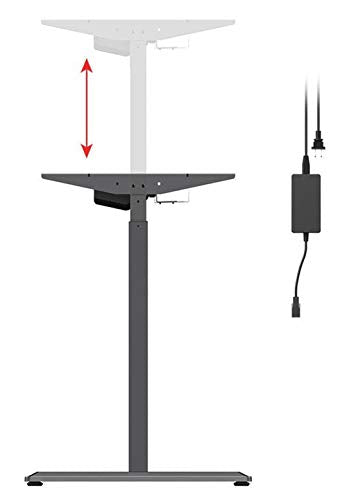 Monoprice Height Adjustable Sit-Stand Riser Table Desk Frame - Black with Electric Single Motor, Compatible with Desktops from 39 Inches Up to 63 Inches Wide - Workstream Collection