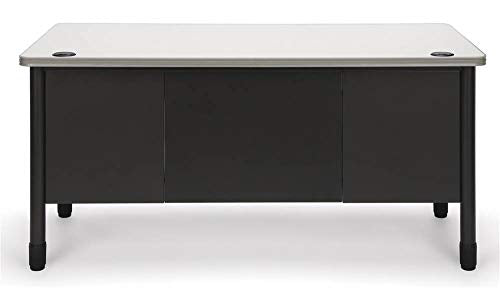 OFM 5-Drawer Double Pedestal Teacher's Desk in Gray Nebula
