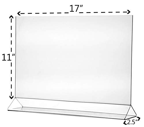 Marketing Holders Literature Flyer Poster Frame Letter Notice Menu Pricing Deli Table Tent Countertop Expo Event Sign Holder Display Stand Double Sided 17"w x 11"h Pack of 24