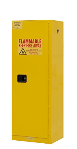 Durham 1022M-50 Flammable Safety Cabinet, 1 Manual Door, 22 gal, 23" x 18" x 65", Yellow