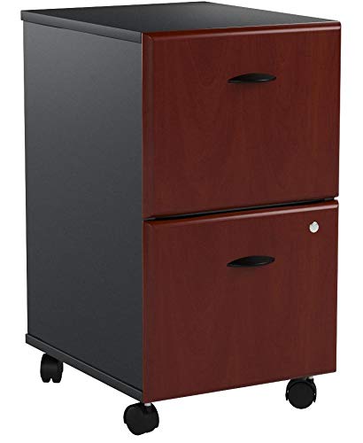 Bush Business Furniture Series A 2 Drawer Mobile File Cabinet in Hansen Cherry and Galaxy