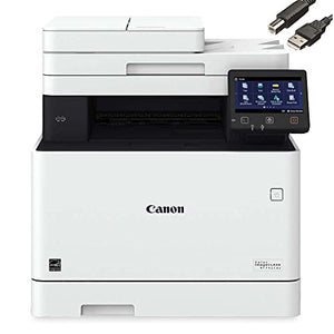 Canon imageCLASS MF741Cdw Wireless Color All-in-One Laser Printer-Multifunction-Up to 28 ISO ppm-Mobile-Ready, Duplex Laser Printer Compatible with Alexa,Bundle with JAWFOAL Printer Cable
