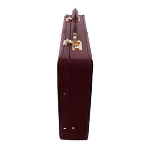 McKleinUSA V Series, Reagan, Full Grain Cowhide Leather, Leather 3.5" Attaché Briefcase, Burgundy (80446)