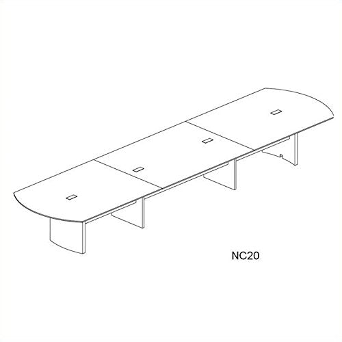 Mayline Napoli Curved End Conference Table in Mahogany-6' Conference Table - 6' Conference Table