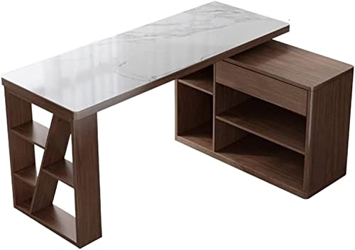 SYLTER Multifunctional Office Conference Table with Bookshelf and Rotatable Locker