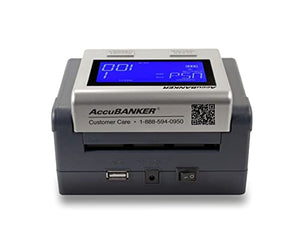 AccuBANKER D585 Multi-Scanix Counterfeit Currency Detector (2-Pack) - Multi-Orientation Feeding System, Banknote Verification, Multi-Currency Detection (USD, EUR, GBP), Visual and Audible Alerts