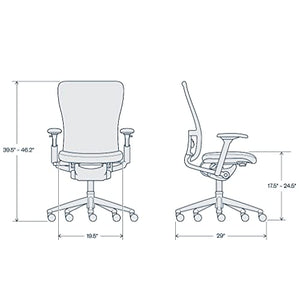 Haworth Zody Dual Posture Mesh Office Chair with Forward Tilt Option and Lumbar Support (Coal)