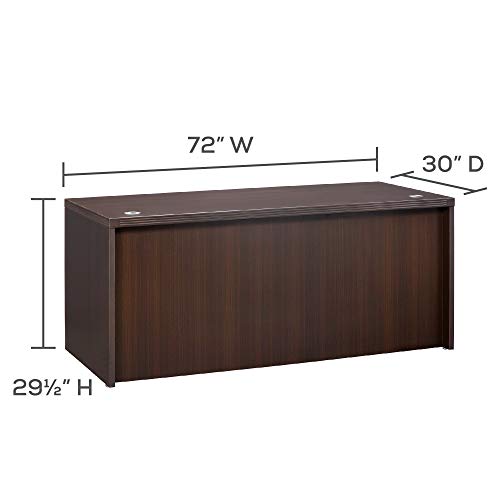 Mayline ARD7230LDC Aberdeen 72"W x 30"D Straight Front Rectangle Desk, Mocha Tf