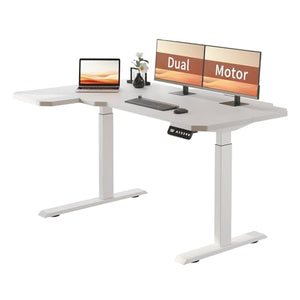 Sileye Height Adjustable Electric Sit Stand Up Table, 59x30 Inch, White