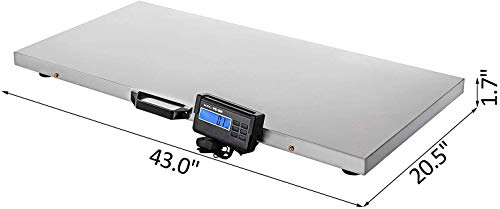 Happybuy 1100Lbs x 0.2Lbs Digital Livestock Scale Large Pet Vet Scale Stainless Steel Platform Electronic Postal Shipping Scale Heavy Duty Large Dog Hog Sheep Goat Pig Sheep Scale