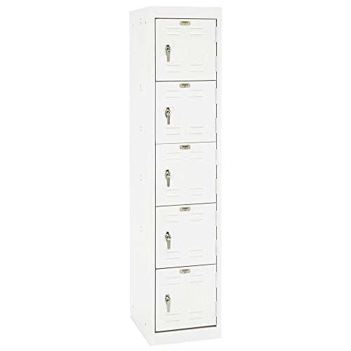 BUDDY Products Sandusky Lee 5 Tier Welded Storage Locker, 66" Height, White (LF5H151866-22BP)