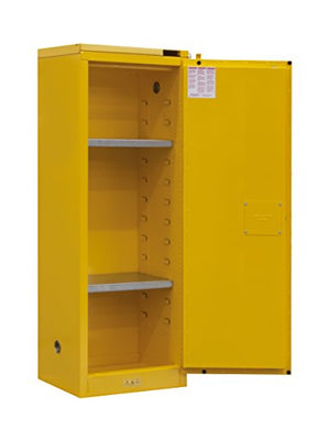 Durham 1022S-50 Flammable Safety Cabinet, 1 Self Closing Door, 22 gal, 23" x 18" x 66-3/8", Yellow