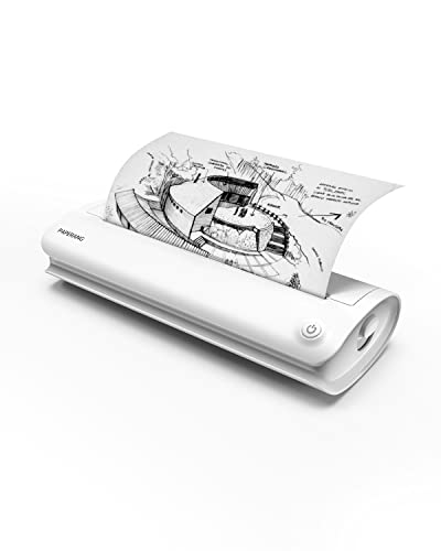 Wireless Bluetooth Portable Printer Bundle, Paperang F1S Travel Printer with 8 Rolls 8 inch Paper for A4 Printer