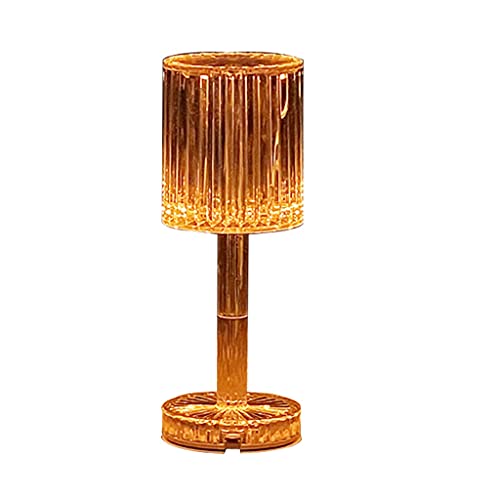 LED Night Light Desk Lamp Touch Sensor Crystal Table Lamp (White/Yellow)