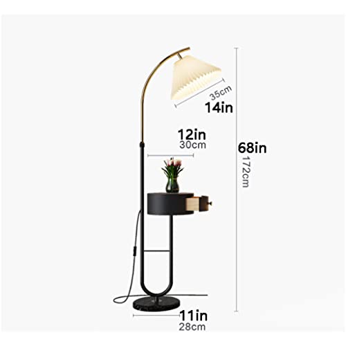 VejiA Floor Lamp End Table with USB Charging Port & Wireless Charger