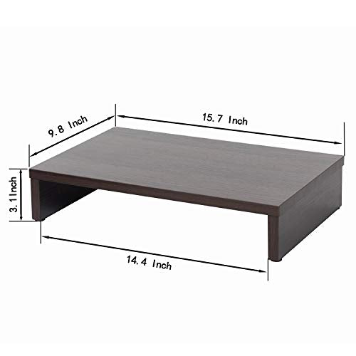 Bestier Computer Desk 47 Inches with Bookshelf and Wooden Monitor Stand Riser Combination Home Office Furniture Set Writing Desk with Storage Shelves