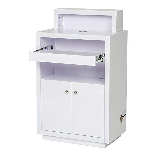 Dir Beauty Salon Reception Desk All Purpose Reception Counter with Illumination Lights - Orsacchiotto - White