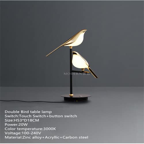 OUFULA Nordic Bird Table Lamp Rotatable LED Creative Decor for Desk Living Room Bedroom Lights (2 Birds)