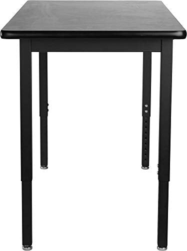 National Public Seating Steel Black Height Adjustable Science Lab Table - 30"x 60