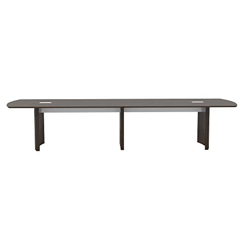 Safco Medina 14' Conference Table with Mocha Finish, Silver Detailing, Grommet Holes
