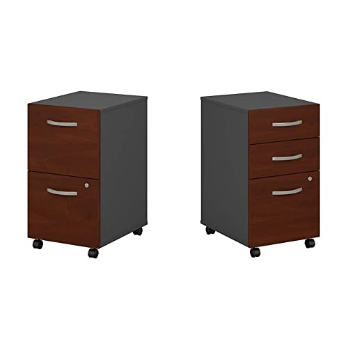 Bush Business Furniture Series C Mobile File Cabinets in Hansen Cherry - 2 Drawer & 3 Drawer