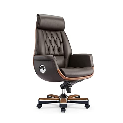 CYXI Genuine Leather Cowhide Executive Office Chair - Adjustable Height Tilt Swivel Computer Chair
