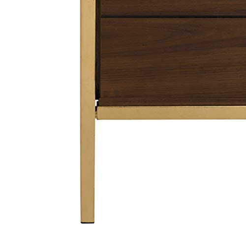 Safavieh ETG6205A Home Collection Mateo 4 Tier 1 Drawer Etagere, Gold and Walnut