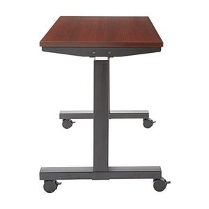 OSP Furniture PHAT2448M3 Pneumatic Height Adjustable Table, Mahogany Top with Black Base
