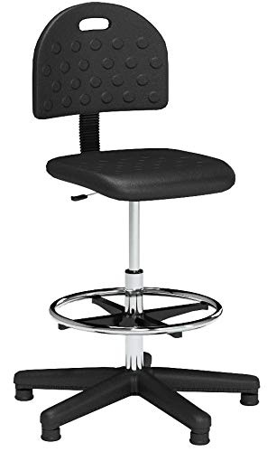 Safco Products 6680 Soft Tough Economy Workbench Chair (Optional arms sold separately), Black