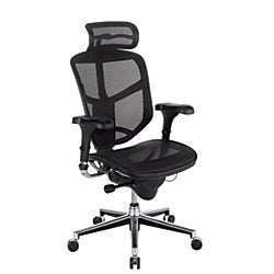 WorkPro Quantum 9000 Series Ergonomic Mesh High-Back Chair with Headrest, Black