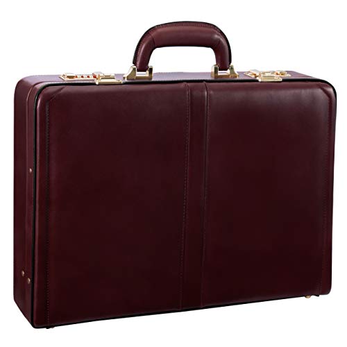 McKleinUSA V Series, Reagan, Full Grain Cowhide Leather, Leather 3.5" Attaché Briefcase, Burgundy (80446)