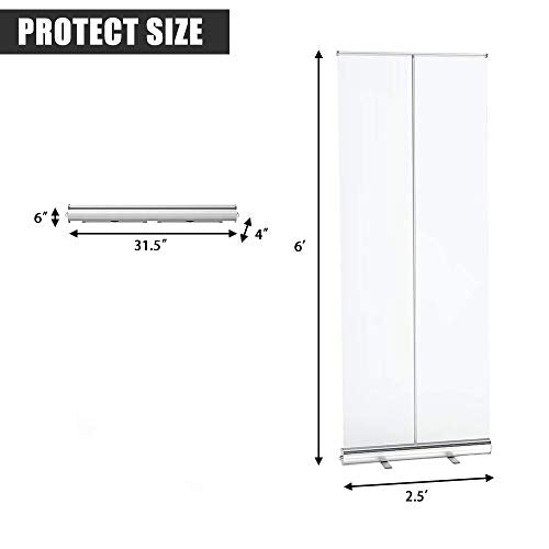 CABINAHOME 5PCS Floor Standing Sneeze Guard, Portable Clear Screen Shield with Wide Base Roll Up Banner Stands for Office, Stores, Restaurant, Classroom and More (80" x 32")