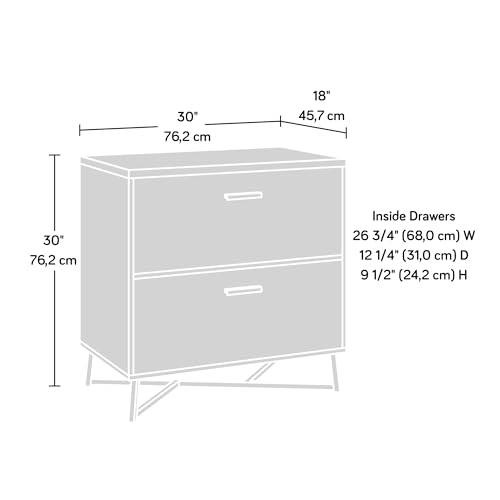 Sauder Brew Oak 2-Drawer Lateral File Cabinet, 30" x 17.99" x 30