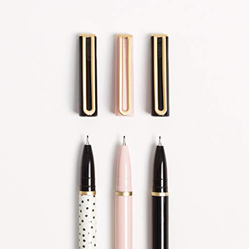 U Brands ‘The Catalina’ Felt Tip Pen, Dots and Stripes, 0.7mm, Black Ink, 12-Pack