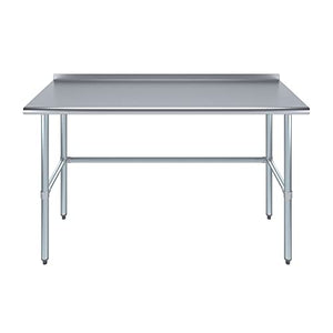 Express KitchQuip Stainless Steel Work Table with Open Base and 1.5" Backsplash (30x60)