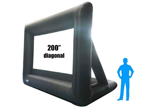 25Ft Inflatable Front and Rear Projection Portable Movie Screen Blow up Outdoor IWS200 Diagonal Total (View Area 200" ; 16:9) Projection Screen: Blower, Bag, Ropes, Stakes.