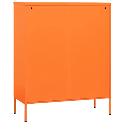 ZQQLVOO Metal Lockers with Card Slots, Orange Storage Cabinet 31.5"x13.8"x40
