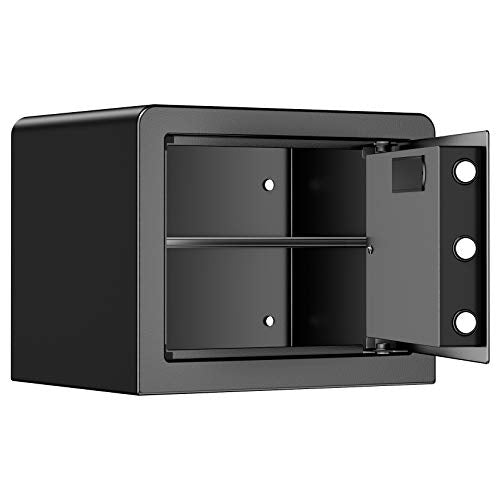 Azmkoo 0.8 Cubic Fireproof and Waterproof Safe Cabinet Security Box, Dorm Safe with Digital Lock, Override & LED Indicators, Lock Box for Money,Jewelry,Cash,Passports,Guns Safe for Home/Hotel/Dorm