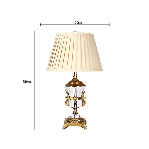 Goodvon Bedside Desk lamp,Home Decoration Light,Modern Crystal Chrome Table Lamps with Fabric Lampshade for Bedroom Living Room Coffee Room