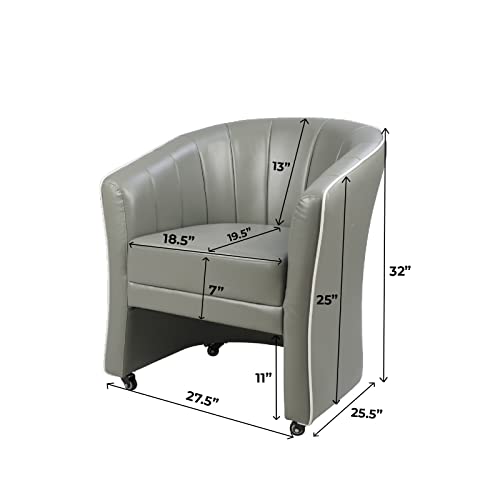 MAYAKOBA Isabella Guest Chair Set of 2 Luxury Soft Leather with Lockable Casters, Coffee