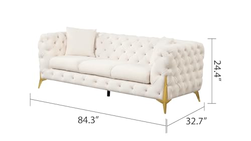 Generic Modern Living Room Set in Cream Wood - 2 Piece