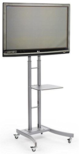 Displays2go MB863ESLV Portable TV Stand with Wheels for LCD/Plasma/LED TVs Between 32 & 65", Steel