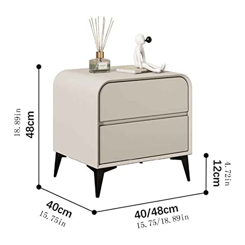 BinOxy Night Stand Bedside Tables - Bedroom Cabinets, Nightstands (N, 40x40x48cm)