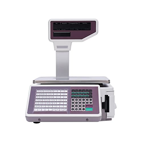 TFCFL Digital Price Computing Scale with Thermal Label Printer, 60lb Capacity, Commercial Meat Produce Weight Scale