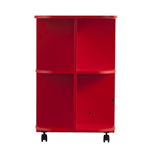 Southern Enterprises Expandable Rolling Sewing Station Craft Table, Red