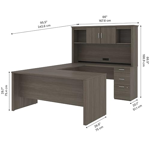 Generic U Shaped Desk with Pedestal and Hutch