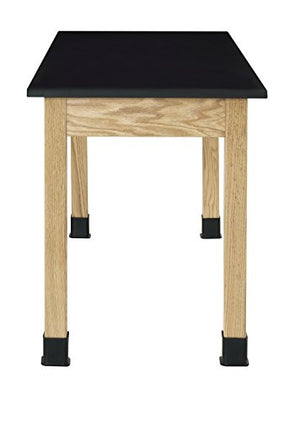 Diversified Woodcrafts Oak Table with Book Compartments, ChemArmor Top - 72" W x 30" D x 30" H
