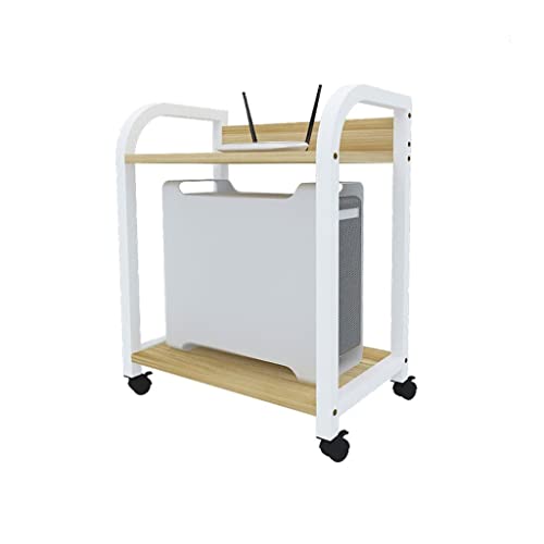 LOVULIFE Computer Tower Stand Printer Table Double-layer Shelf With Pulleys CPU Stand